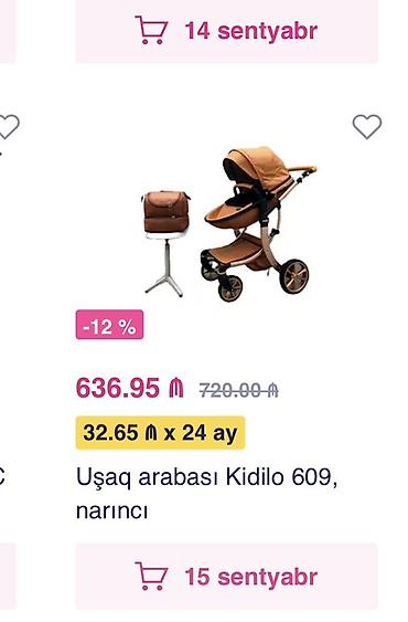 Uşaq arabası Kidilo 609, narıncı - Rəng: narıncı/qarışıq qara