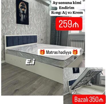 Rəflər: Bu yataq otağı üçün nəzərdə tutulmuş baza ilə yataqdır. Yataq ağ və