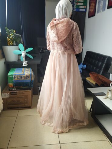 платье корея: Бальное платье, Длинная модель, цвет - Розовый, 3XL (EU 46), 4XL (EU 48), В наличии