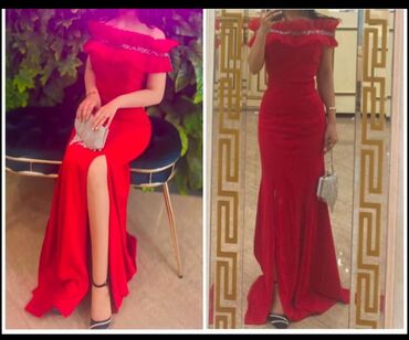 вечернее платье шифоновый: Qırmızı axşam geyimi - Stil: balıq kəsimli, uzun, elegant siluet -