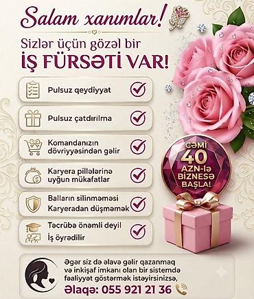coban isi: Gözəl iş fürsəti – xanımlar üçün! - Pulsuz qeydiyyat - Pulsuz — 1