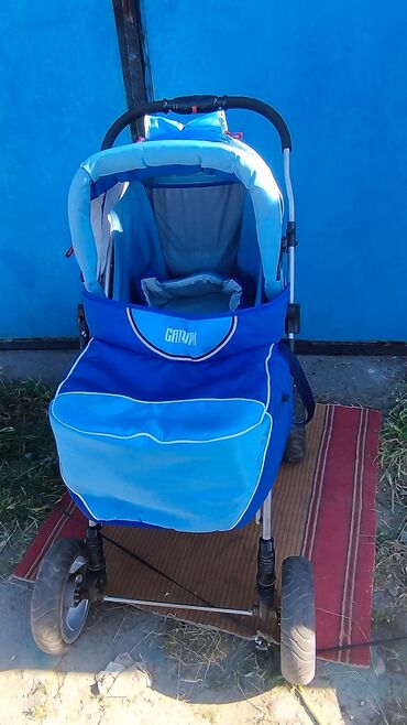 Коляски: Коляска, цвет - Голубой, Б/у — 10
