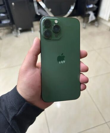 режим 13 с: IPhone 13 Pro Max, Б/у, 128 ГБ, Зеленый, Зарядное устройство, Чехол, Кабель, 89 %