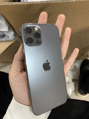 купить айфон 12 про мах: IPhone 12 Pro, Колдонулган, 128 ГБ, Күмүш, Заряддоочу түзүлүш, Каптама, Куту, 95 %