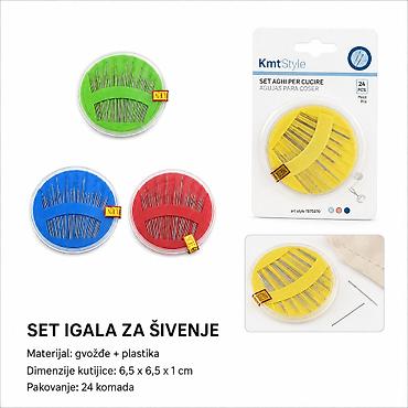 KMT Igle kutija 5201978 Praktičan set igala za šivenje u okrugloj