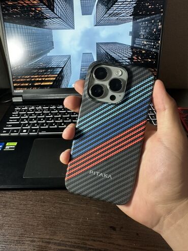 стойка для видеокарты: IPhone 15 Pro, Колдонулган, 256 ГБ, Natural Titanium, Каптама, 90 %
