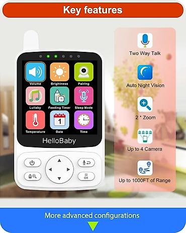 camera 2500: HelloBaby Uşaq Nəzarət Kamerası HelloBaby HB40 Uşaq Monitoru — 3