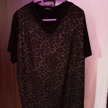 zhenskaya bluza v goroshek: Guess, 5XL (EU 50), rəng - Qara