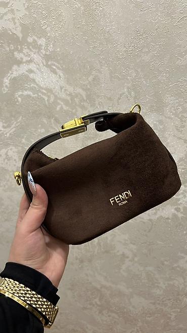 Çantalar: Fendi Roma çiyin/əl çantası - Material: yumşaq süet (çəhrayı-qəhvəyi — 5