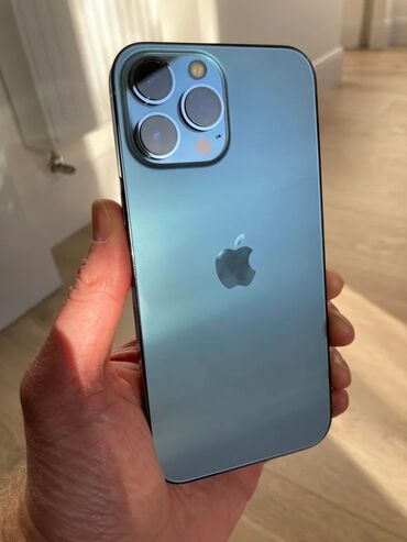 дешёвые айфоны: IPhone 13 Pro Max, Колдонулган, 128 ГБ, Blue Titanium, Коргоочу айнек, Каптама