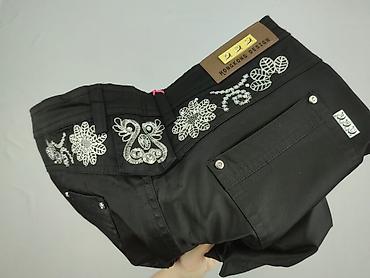 czarne cargo pull and bear: ABC, Spodnie materiałowe damskie, rozmiar M — 6