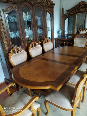 madeyra mebel stol stul: Qonaq otağı üçün, Yeni, Açılan, Dördbucaq masa, 8 stul, Malayziya