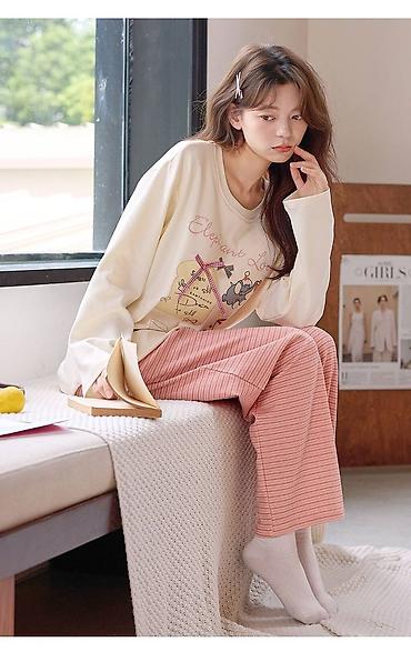 пижамы единорог: Пижама, Хлопок, Китай, В полоску, M, L, XL — 1