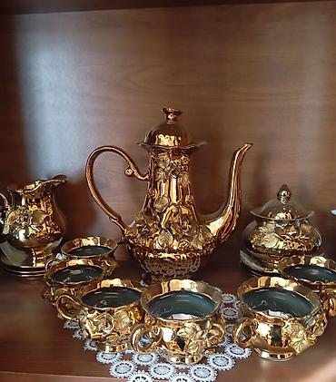ic dizayn ev: Çay dəsti, rəng - Qızılı, 6 nəfərlik — 2