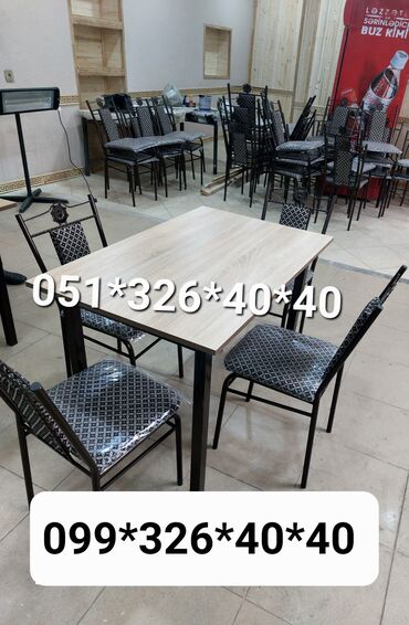 Bağ, çöl masa və oturacaq dəstləri: Yeni, Dördbucaq masa, 4 stul, Açılan, Stullar ilə, Metal, Azərbaycan — 8