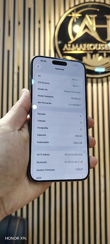 prodat iphone: IPhone 15 Pro Max, 256 GB, Natural Titanium, Face ID, Sənədlərlə, Zəmanət — 2