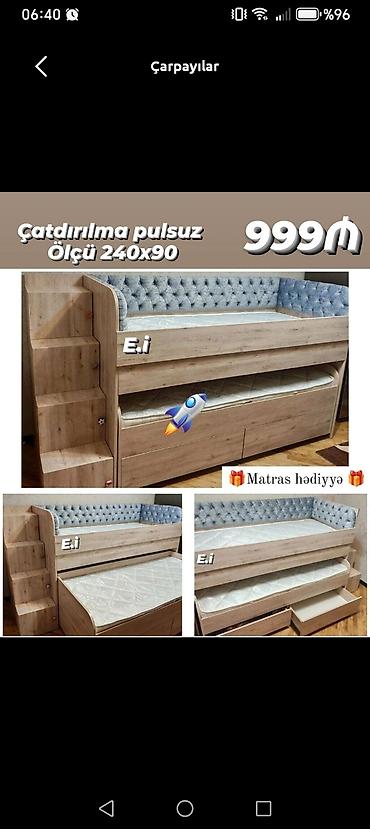 ruminya mebelleri: Oğlan və qız üçün, Yeni, Çarpayı, Matras ilə, Siyirməli, Taxta — 1