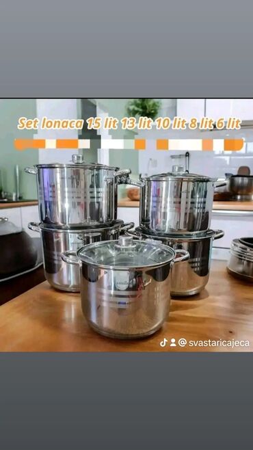 bazeni za decu novi sad: ❤️STIGLI❤️ Lonci u setu 6.5l 8.5l 10l 13l 15.5l Inox duplo dno Za sve