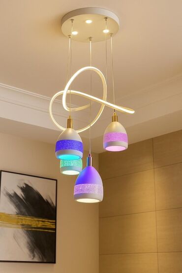 Ev saatları: Çılçıraq, 4 lampa, Metal