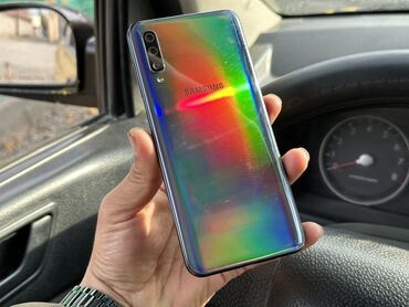 комплекты: Samsung Galaxy A50, Колдонулган, 128 ГБ, түсү - Көк, 2 SIM