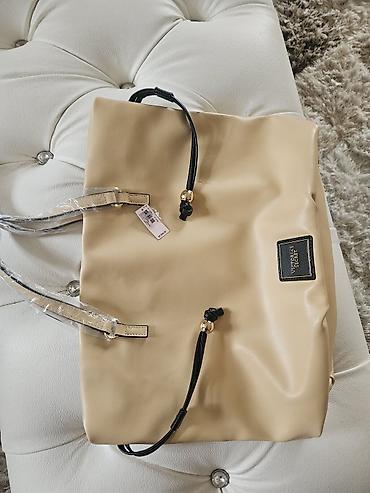 Victoria’s Secret qadın tote çantası - Rəng: bej (krem ton), qara