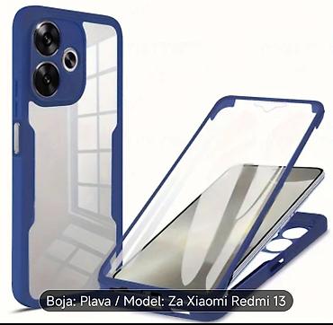 Maske i futrole za telefone: Plavi hibridni zaštitni okvir/folija za Xiaomi Redmi 13 - — 1