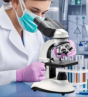 Медтовары: Mokroskop Ikiqat led ishiqlari İkiokulyarlı Bioloji Mikroskop Linza — 9