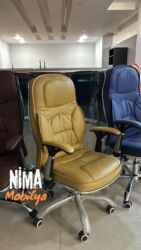 Ofis və oyun kresloları: Yeni, Təkərli, Qolları tənzimlənir, Dəri — 24