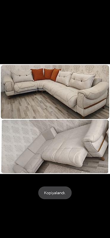 ofis ucun divan: ✔️850 man(Saray qəs). Nabuk parça künc divan – açılan, yataq olan — 1