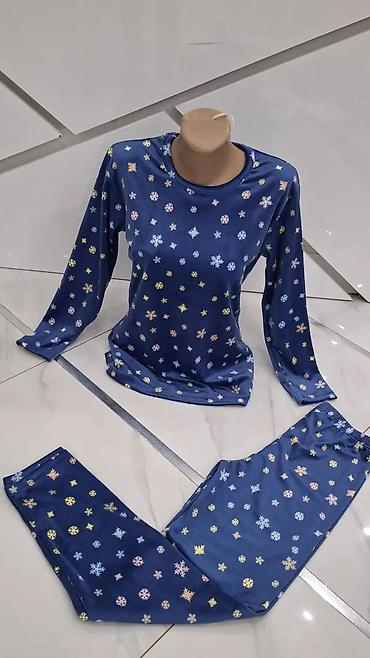 Pidžame: Ženske svetleće pidžame – komplet majica dugih rukava i donji deo — 11