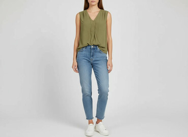khaki bluzki: ONLY, Bluzka damska, rozmiar S