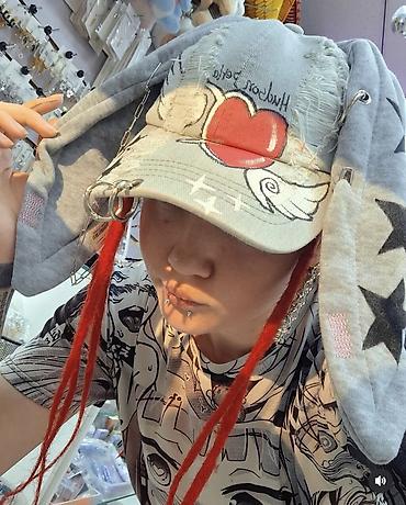 кошачьи ушки: Кепка унисекс в стиле street/harajuku с длинными «ушами» и — 1