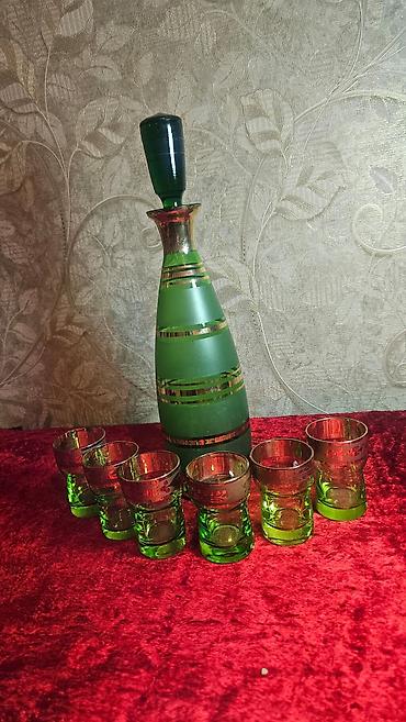 графин ссср: Чешский набор для напитков. Богемия! Графин и 6 стаканчиков. Состояние — 4