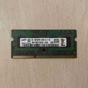 ram ddr4: Operativ yaddaş (RAM) Samsung, 2 GB, 1333 Mhz, DDR3, Noutbuk üçün, İşlənmiş