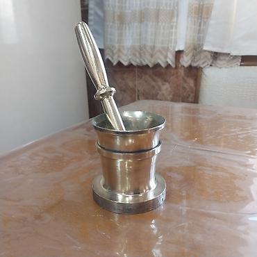 heveng: Metal həvəng və dəstəkçi (havan) - Material: bərk metal ərinti — 1