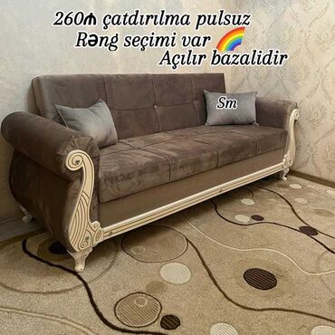 Yataq otağı dəstləri: Di̇van-kravat, Açılan, Bazalı, Vеlur parça, Pulsuz çatdırılma