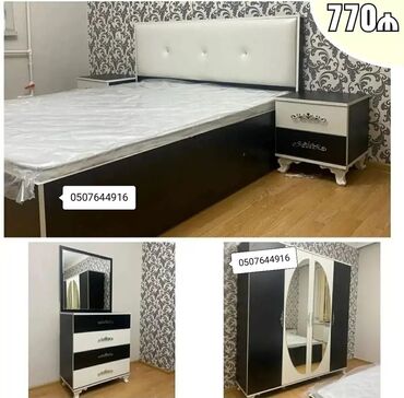 Yataq otağı dəstləri: İkinəfərlik çarpayı, Dolab, Termo, 2 tumba, Azərbaycan, Yeni — 6