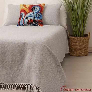 Ćebad i pokrivači: Prekrivač za krevet – jednostavan tkan, sa resama na ivicama - — 5