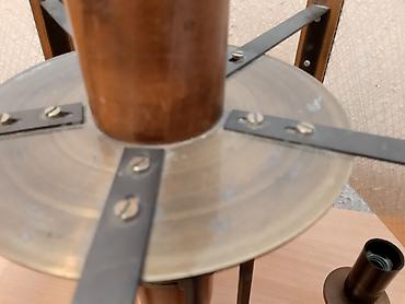 Rasveta: Luster mesing, drvo, staklo, 42cm Sirina lustera je 42cm, sa pet — 11