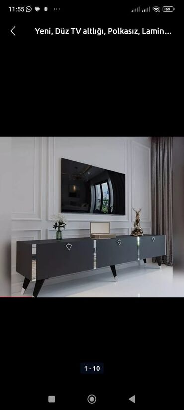 tv stand: Yeni, Düz TV altlığı, Polkalı, Laminat