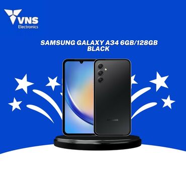 samsung redmi: Samsung Galaxy A34 5G, 128 GB, rəng - Qara, Zəmanət, Kredit, Sensor