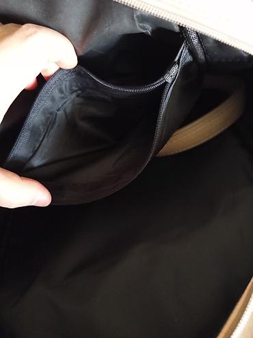 Çantalar: Bej rəngli Fendi yazılı çanta/backpack - Material: süni dərini — 6