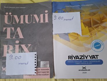 Testlər: Bu elanda riyaziyyat və tarix fənləri üzrə dərsliklər təqdim olunur