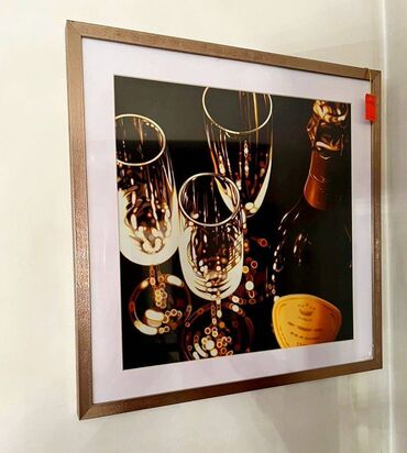 скупка картин: Картина "Шампанское" Размер 60 см х 60 см х 3.5 см