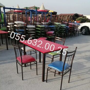 Restoran mebeli: Kuxna üçün masa və oturacaqlar dəstləri, kafe və cayxana üçün stol — 10