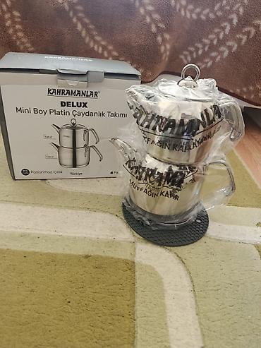 Qab-qacaq və mətbəx ləvazimatları: Yeni, rəng - Gümüşü, Çaydan, Paslanmayan polad, 1,5 bucket volume l, Türkiyə — 5