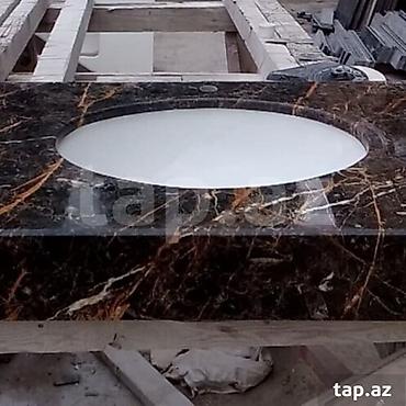 dairəvi mişar: Mərmərdən hazırlanmış vanna otağı üçün lavabo-biştaxta - Material — 1