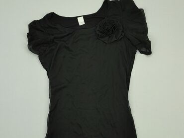 czarna koszula krotki rekaw: Bluzka Damska, Vila, L, stan - Dobry