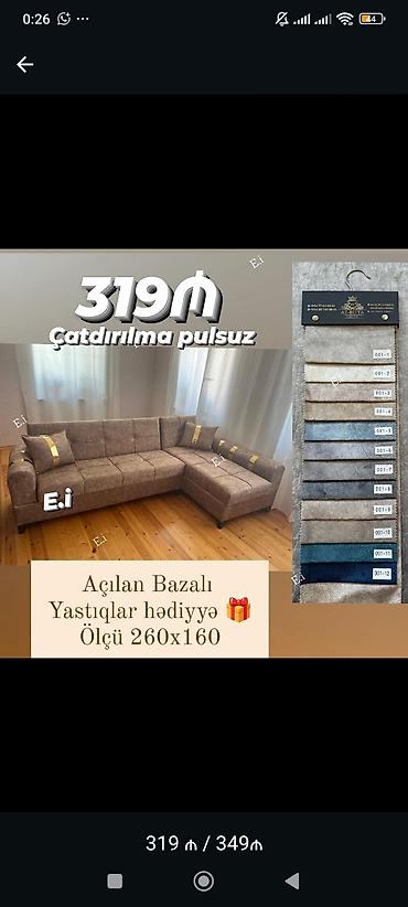 divan restoran: Açılan-bazalı künc divan - Ölçü: 260 x 160 sm - Mexanizm: açılır — 1