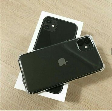Apple iPhone: IPhone 11, Б/у, 128 ГБ, Черный, Чехол